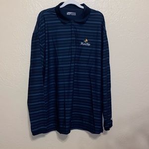 NIKE Golf men’s dri-fit XL navy blue/light blue striped long sleeve